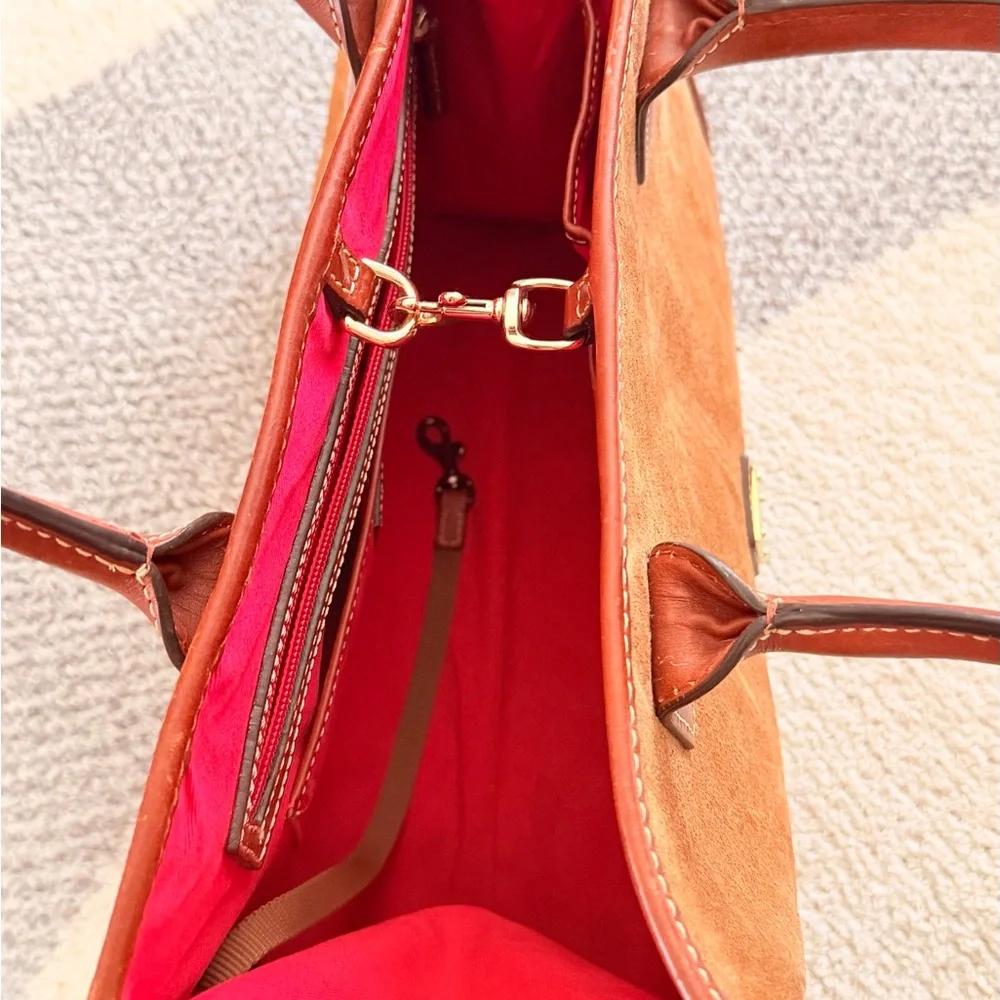 Dooney & Bourke Tan Suede Tote - Picture 7 of 10